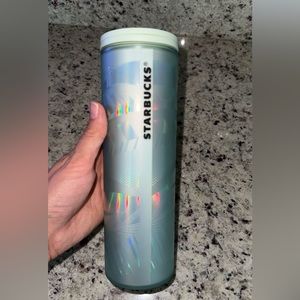 2021 Starbucks Holiday Ribbon Ice 16 Oz Cold Cup Tumbler With Sip Lid
